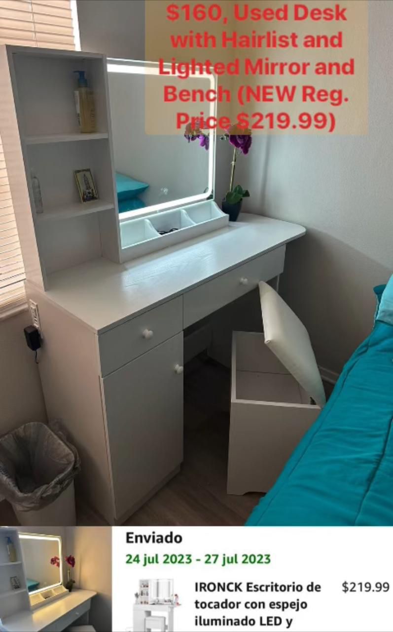 $160, Used Desk with Hairlist