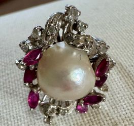 Pearl Ruby Diamond Ring
