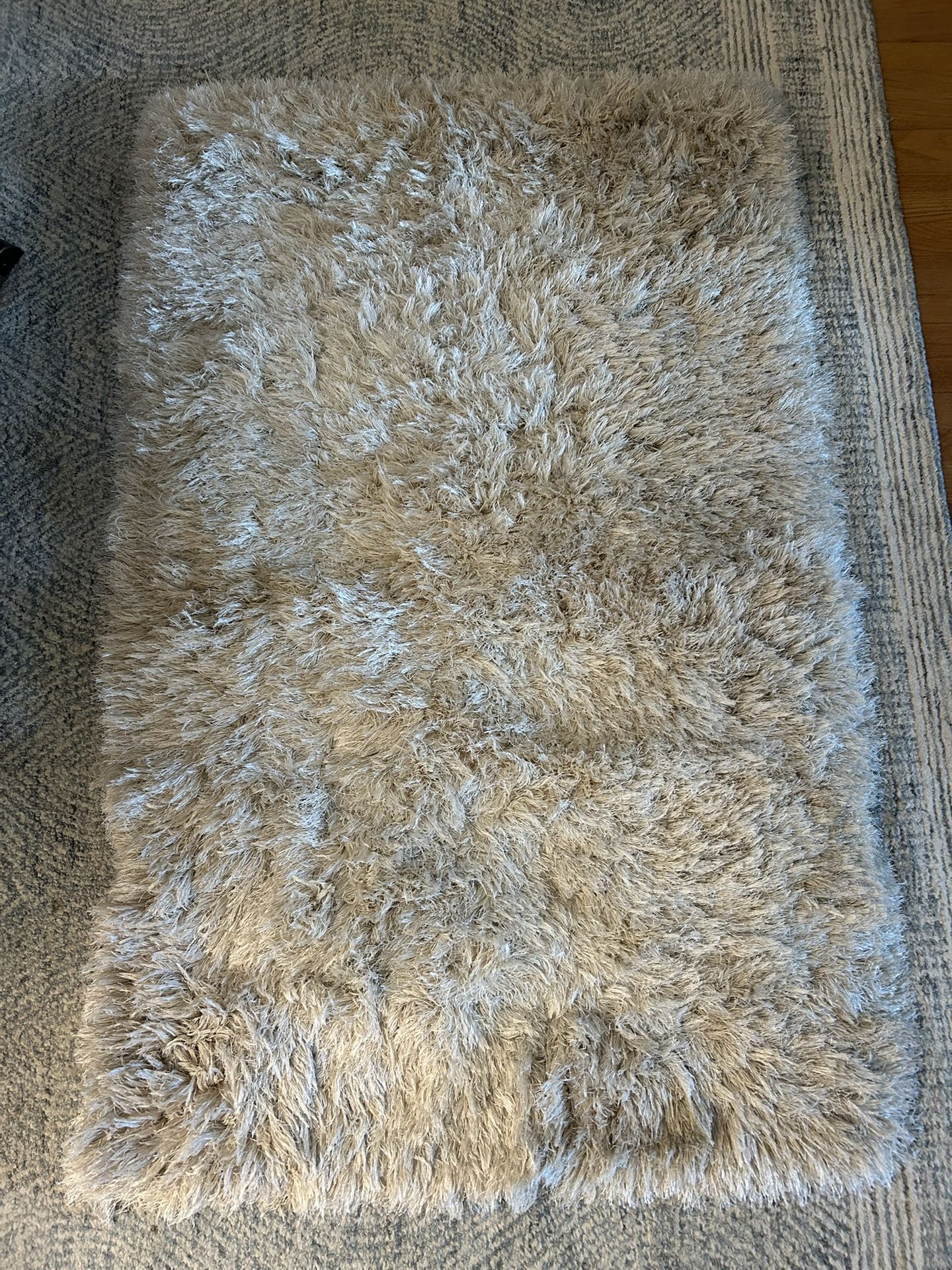 White/ivory Shag Rug 3x5’