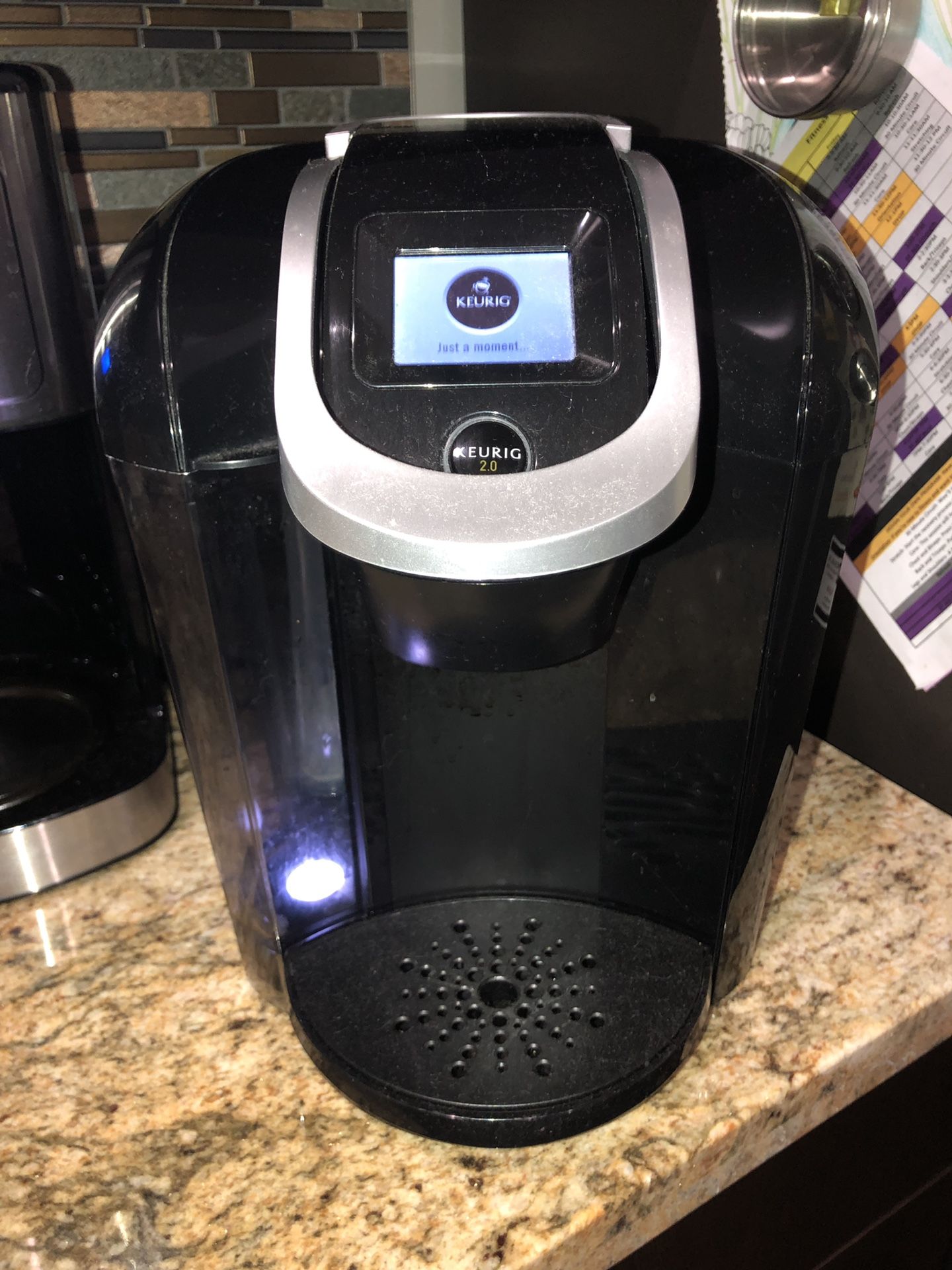 Keurig coffee machine with pod holder stand