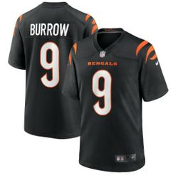 New! Men's Cincinnati Bengals Joe Burrow Black Player Game Jersey XL