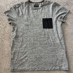 Samsøe Samsøe Men’s Crew Neck Gray and Black Shirt