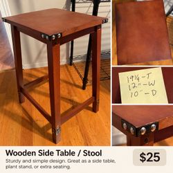 Rustic Wooden Side Table / Stool
