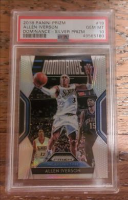 NBA - 2018 - Prizm - Allen Iverson - Philadelphia 76ers  - "Dominance" (#19) - PSA Graded: Gem Mint 10