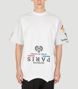 Balenciaga Size 1 M L UNISEX Mens S Logo Upside Down Tshirt Mixed Vintage Jersey