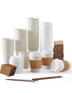 100 Pack!!!! Paper Cups With Kids And Sleeves!!!