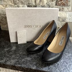 Jimmy Choo Laria 100 Leather Shoes SZ 37.5 