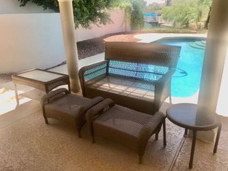 Outdoor Patio Furniture - Martha Stewart - 5-Piece Set - (1) Sofa + (2) Footstools + (2) Tables