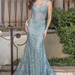 Sage mermaid style prom/formal dress