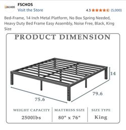 Metal Bed Frame - KING
