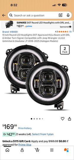 New SUPAREE 9 inch Round LED Headlights DRL Amber Turn Signal for Jeep Wrangler JL/JT 18-25