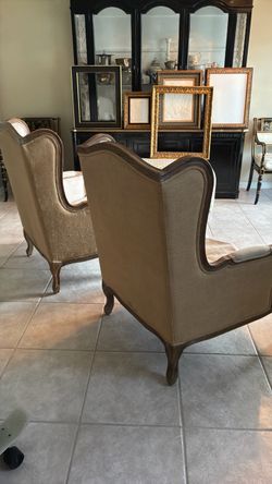 Pair of French Provincial Wingback Chairs