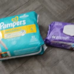 Pampers Swaddlers Size 4 Ct 22 A/ Wipes 64 Ct Cvs