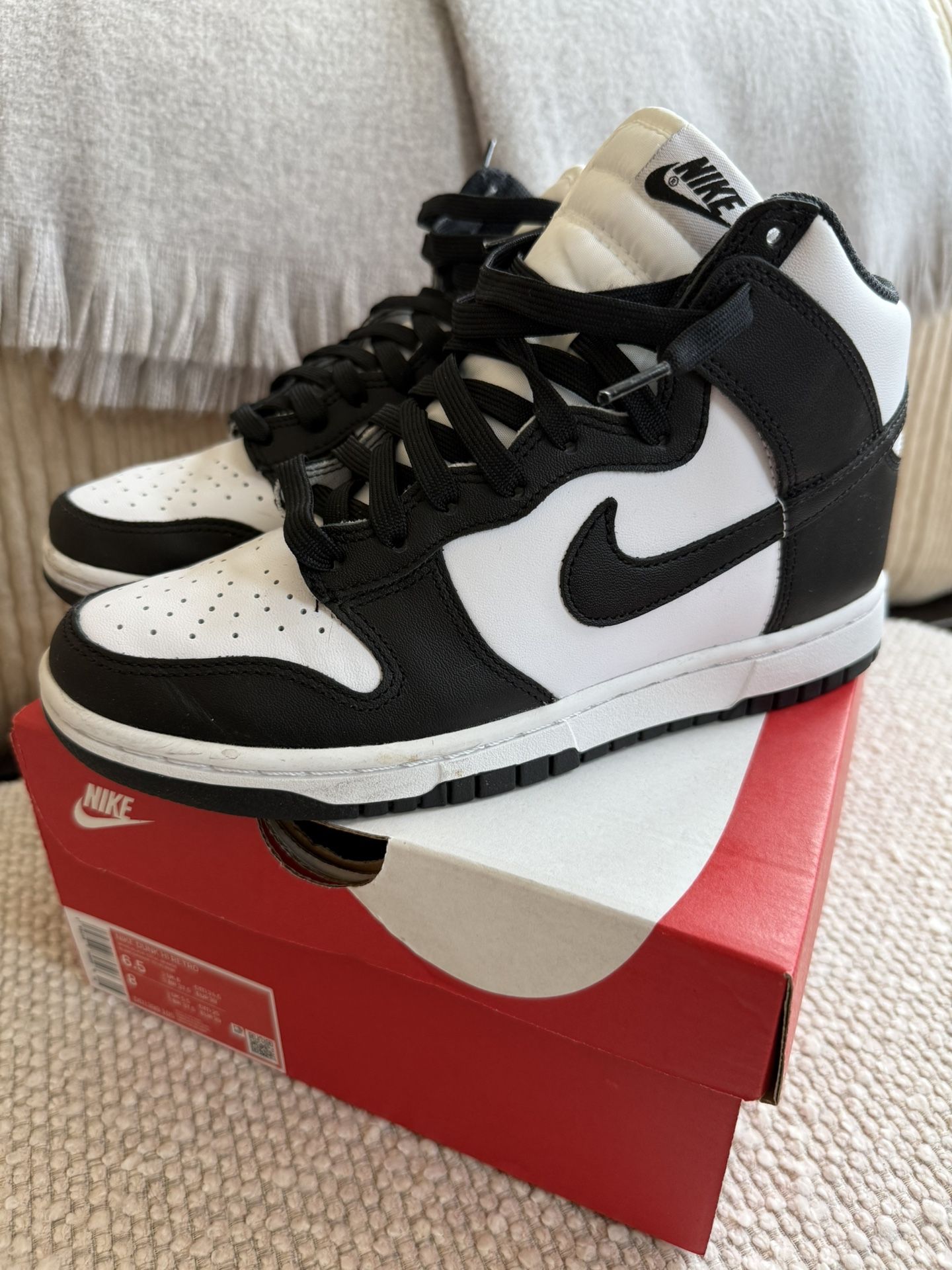 Nike Dunk High Panda Black White Size 6.5 Youth