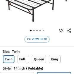 Twin Fold Up Metal Bed FRAME