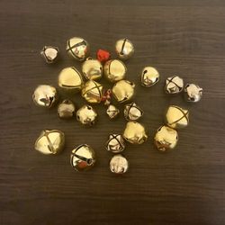 Mixed Lot Gold & Silver Christmas Jingle Bells Assorted Sizes Ornament Crafts