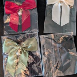 Set Of 4 5 Inch Bow Ribbon Keychains New