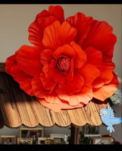 5 Red Flower Heads. No stems