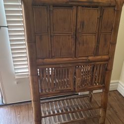 Exceptional Antique Chinese Bamboo Cabinet