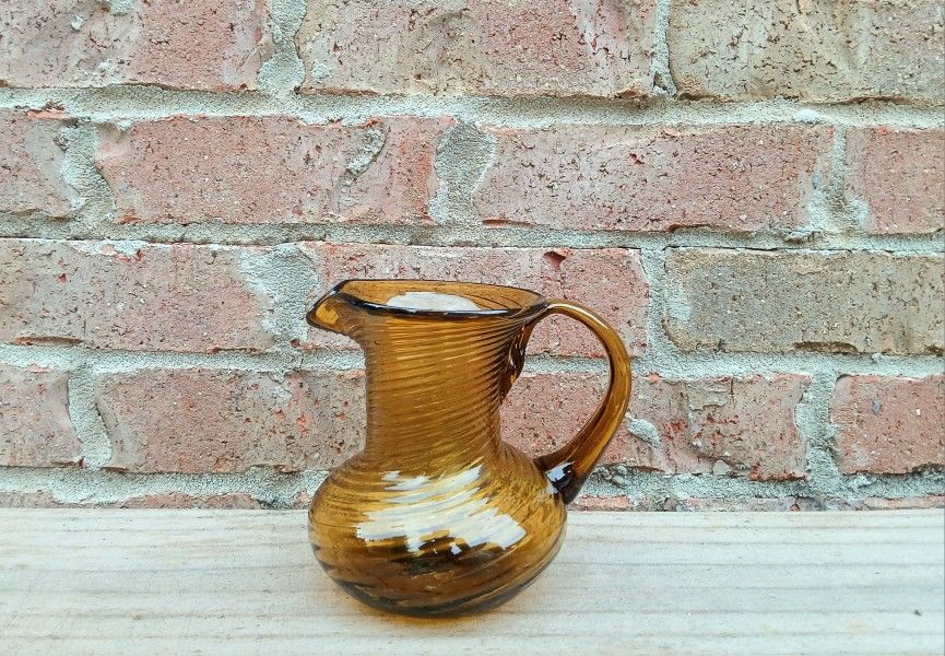 Vintage Small Swirl Glass Pitcher