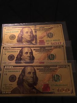 Gold Gold 3 $100 Dollar Bills the best