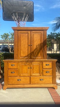 Wood Armoire Dresser Combo with Drawers