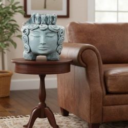 RARE BUDDHA ARTIFACT POTTERY Incredible Multi-Face Clay Pottery Planter/ Vase 11"X 8" Stunning Original Piece!