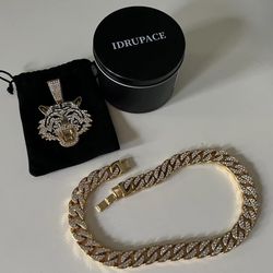 Miami Tiger Cuban Link Chain 18K Gold Silver Chain Diamond Cut Necklace Diamond Chain Jewelry