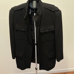 Andre Lanzino Black Charcoal 100% Men’s Coat