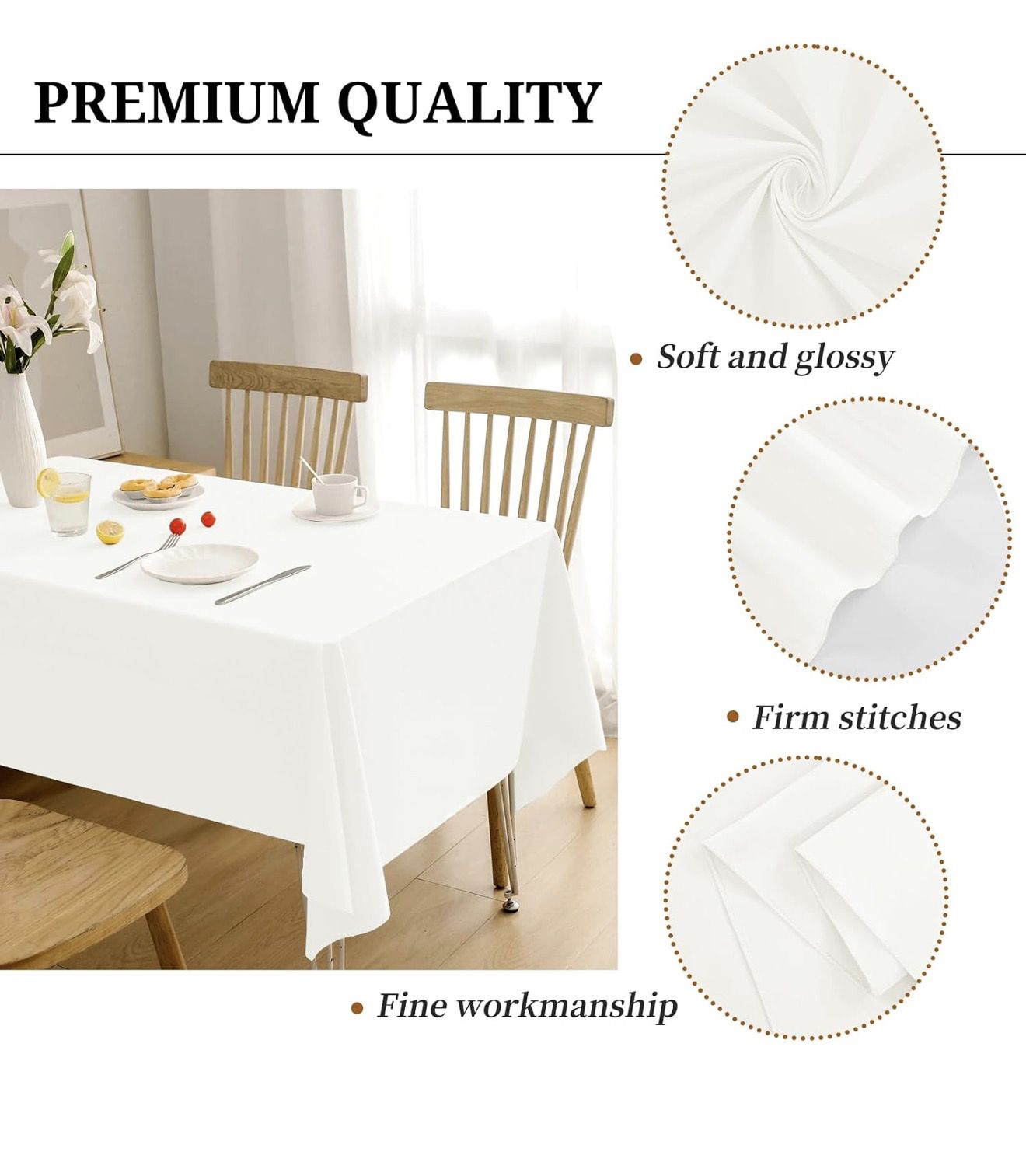 12 packs of 60x102 Inch ivory rectangle polyester tablecloths