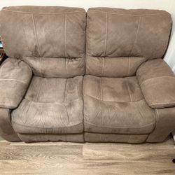Brown Electric Recliner Loveseat
