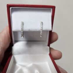 Diamond White Gold Hoop Earrings