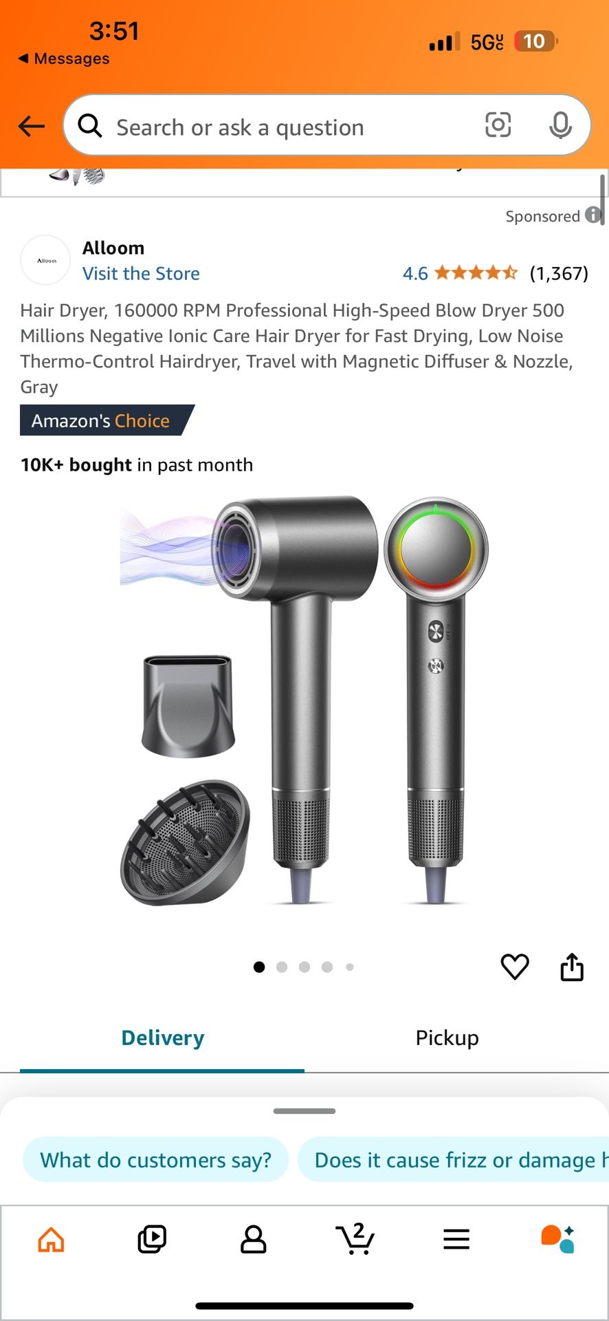 Hair Dryer 160000 Rpm Professional High Speed  Blower Dryer 500 New In Box.