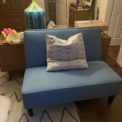 Cute Small Couch Loveseat - Nearly New Mcm , Blue