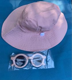 Kids Pink Bucket Hat and Sunglasses Set