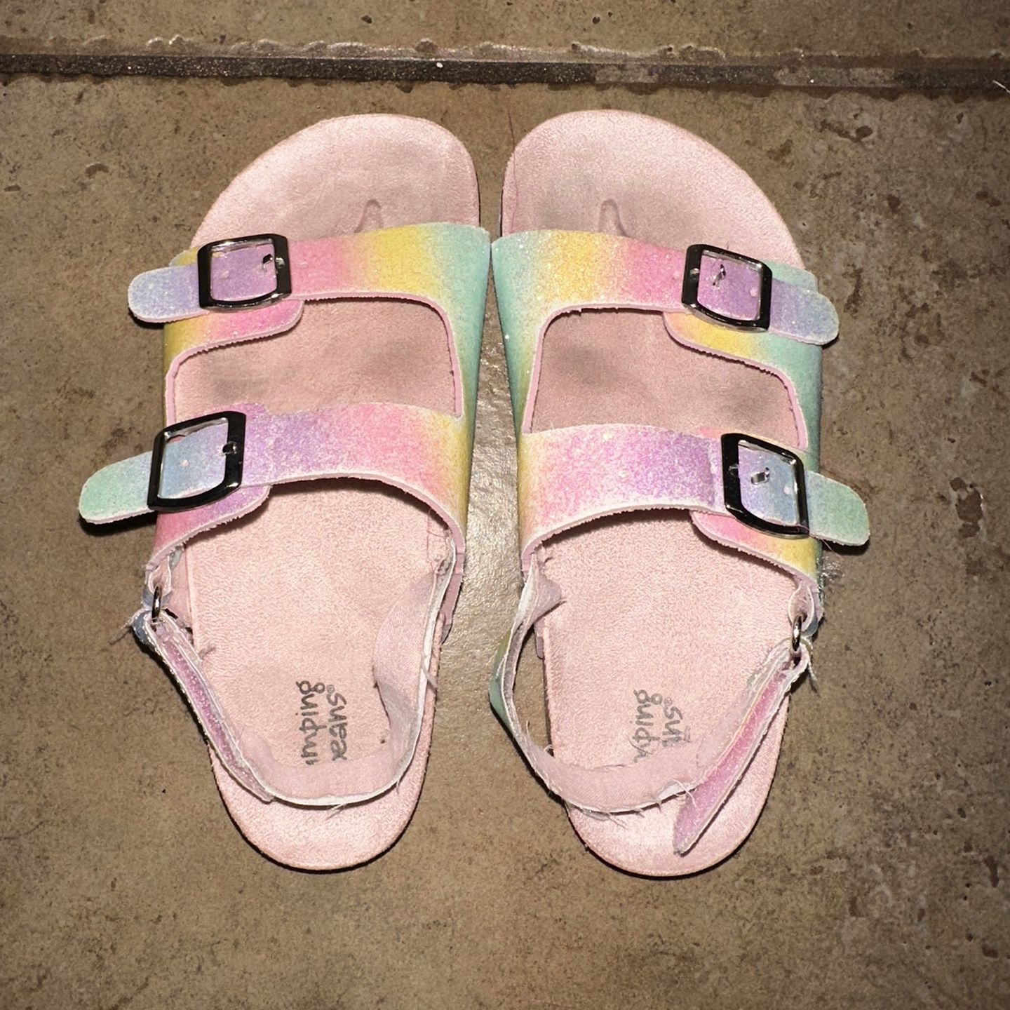 Iridescent best sale sandals rainbow