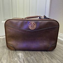 Vintage Compass Brown Leather Briefcase