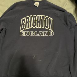 Vintage Brighton England Collegiate Sweatshirt - Navy Blue - Screen Stars Tag