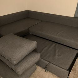 IKEA L Shape Couch With Pull Out Bed