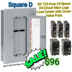 Square D
QO 125 Amp 24-Space 24-Circuit Main Lugs Load Center with Cover- Value Pack