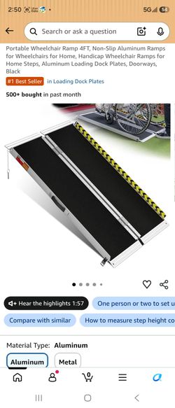 Vnn portable wheelchair ramp 4ft