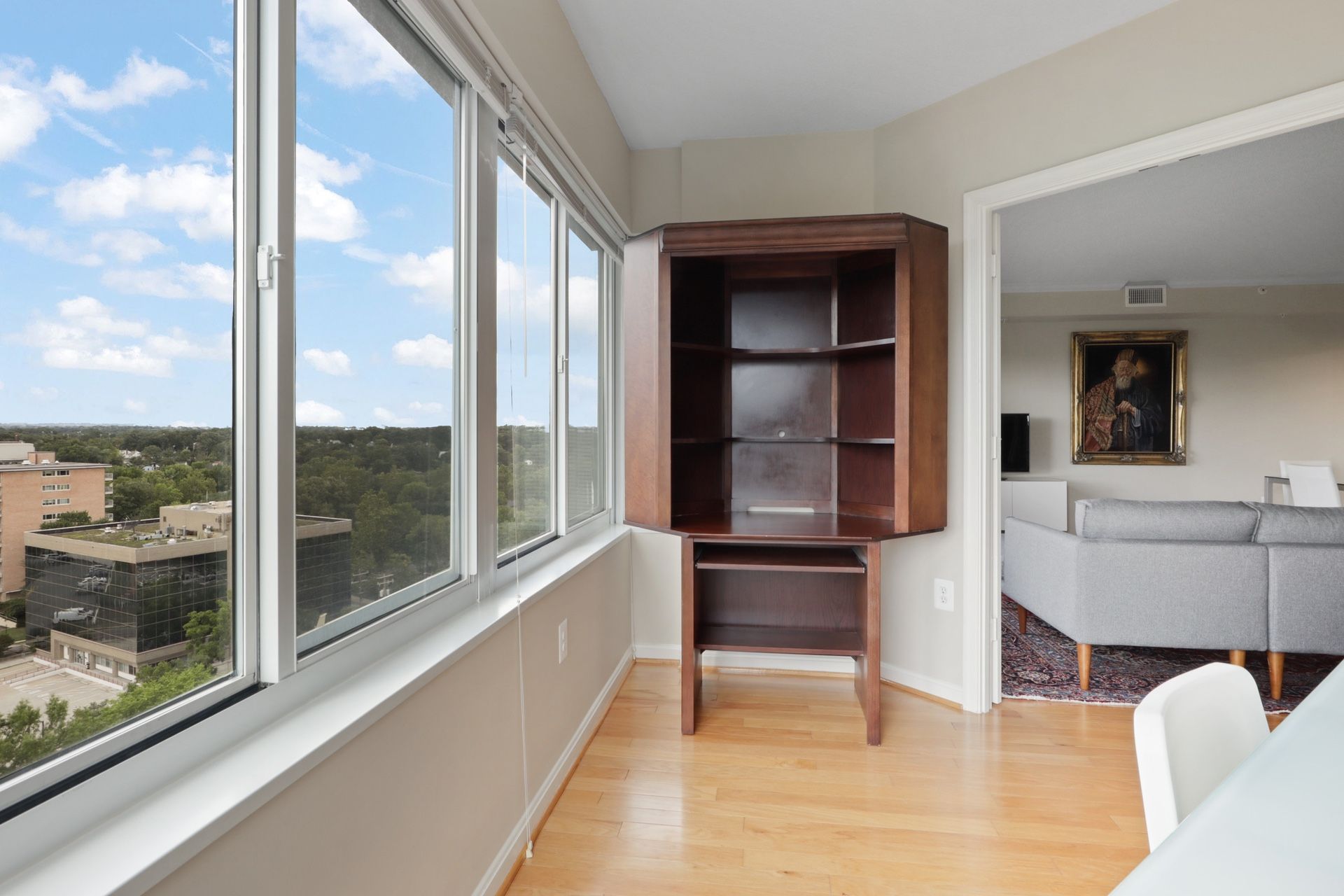 Wood Desk & Hutch
