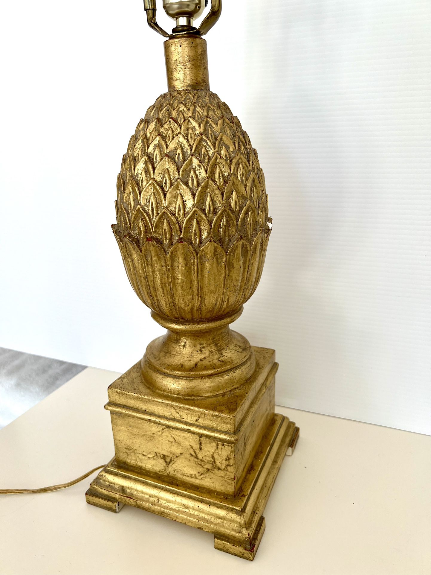 Vintage Pineapple Table Lamp 31”h 