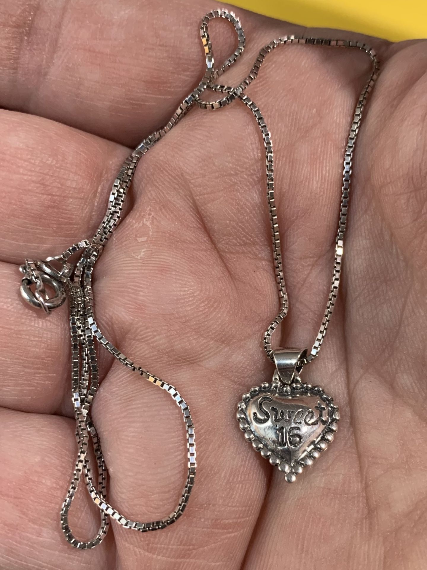 Sweet 16 Sterling Silver Necklace With Pendant