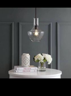 Watts 10.5in 1 Light Oil Rubbed Bronze/Clear Glass/Metal LED Pendant by JONATHAN