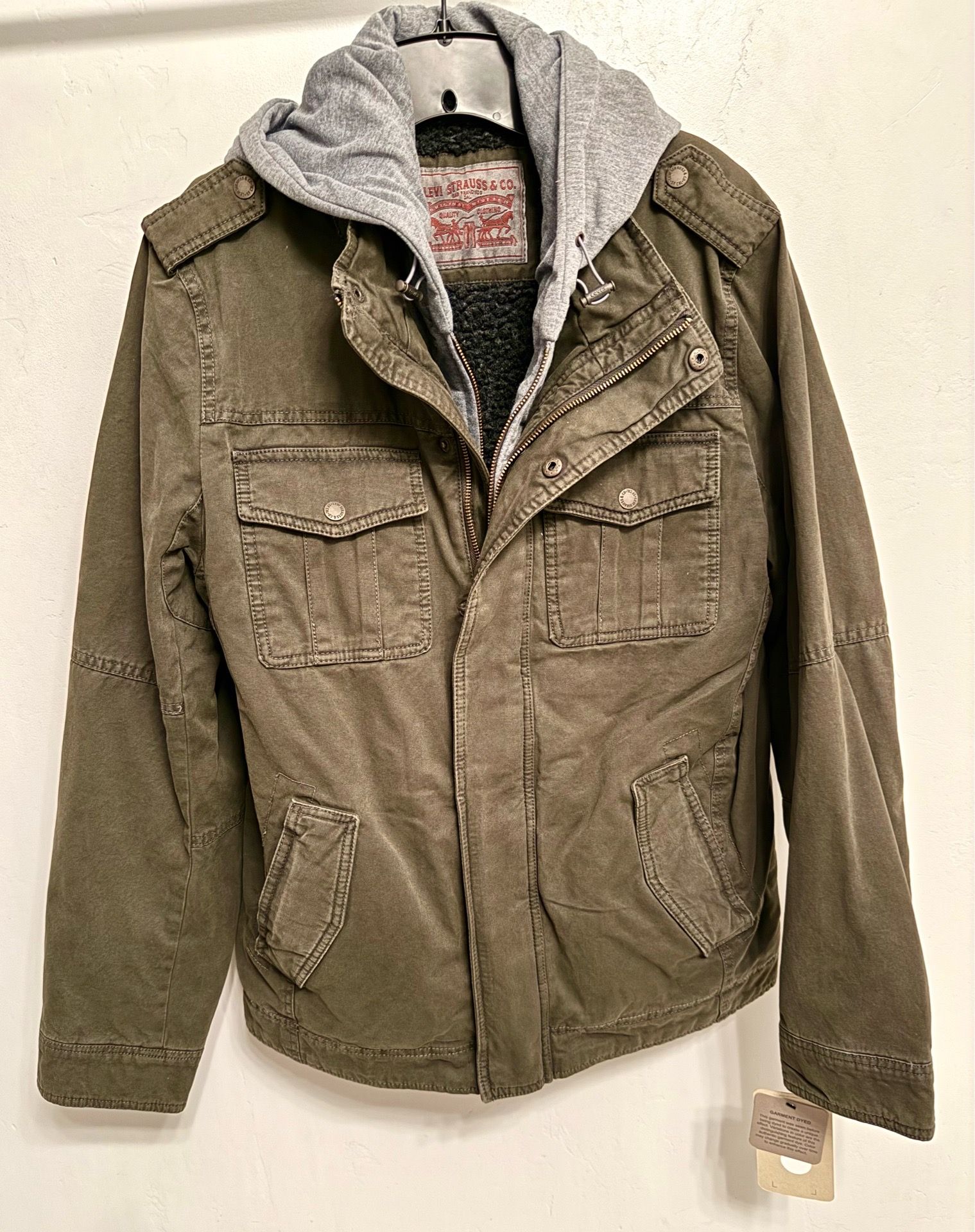 NEW - Levi's Military Sherpa Hooded Jacket Full Zip Men's Small