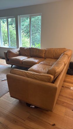 Poly and Bark Sectional Sorrento Leather Sofa