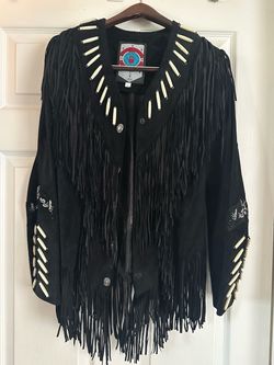 Renegade Black Suede Fringe Western Jacket