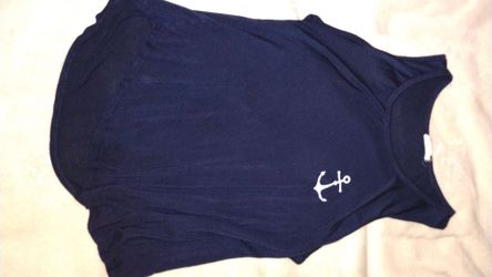 Navy Blue Anchor Graphic T-Shirt