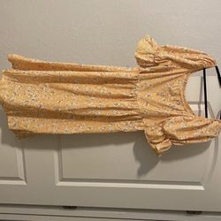 Yellow Floral Summer Dress